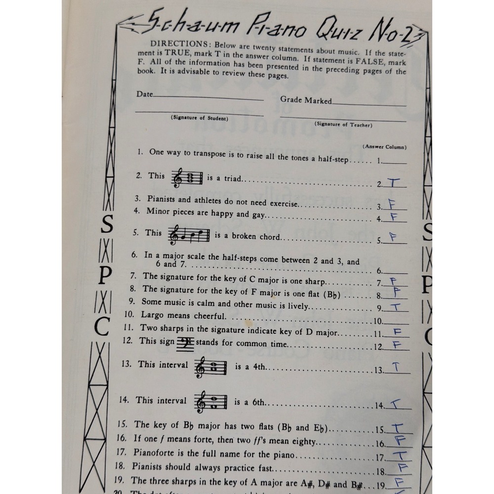 John W Schaum Piano Course Red Book A and Blue Book B Vintage Sheet Music Lot - Picture 5 of 10